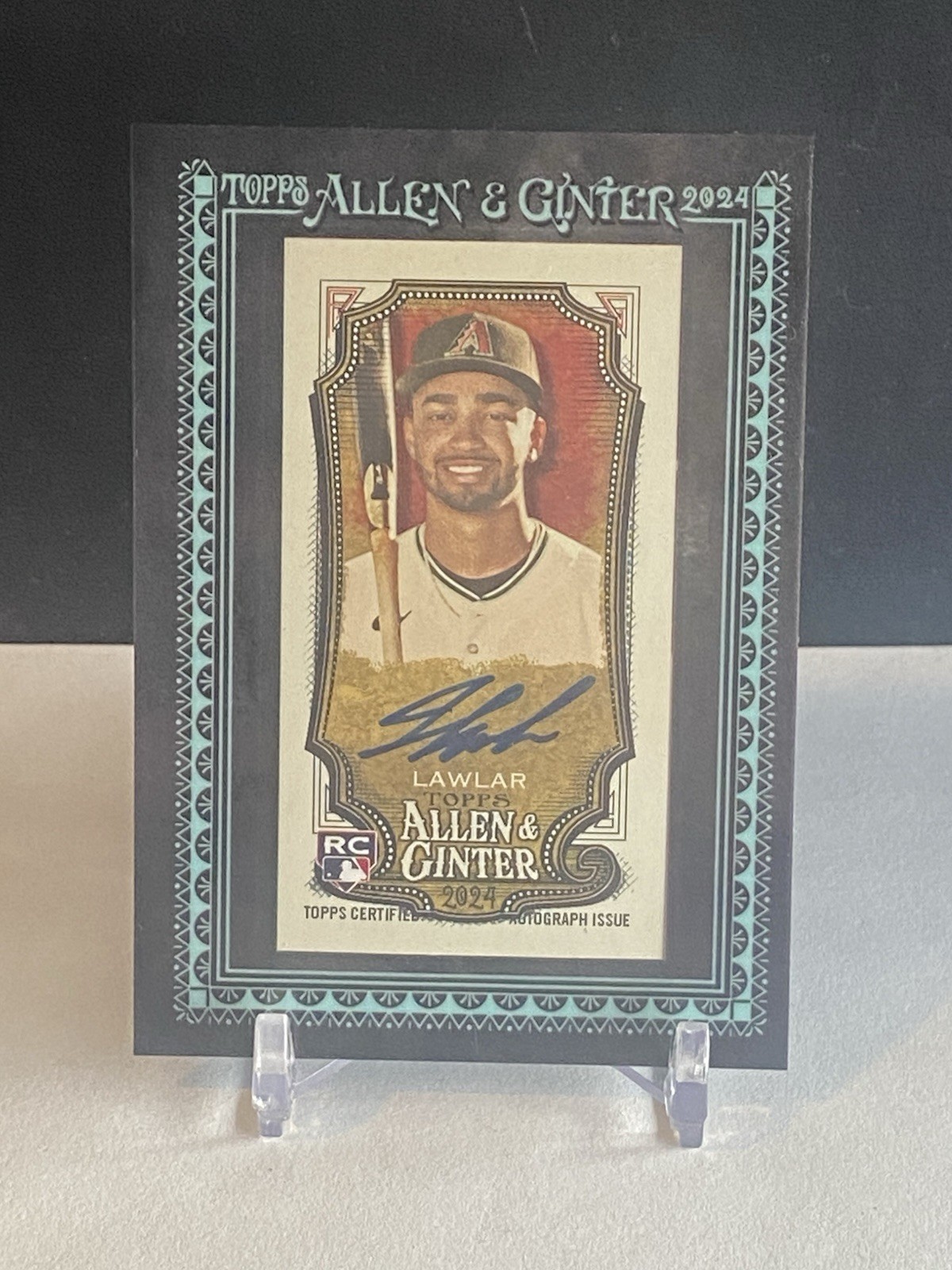 2024 Topps Allen & Ginter Black Framed Mini Jordan Lawlar RC Auto #MA-JL  20/25