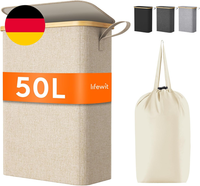 Lifewit 50L WäSchekorb Schmal Mit Deckel, Faltbarer WäSchesammler Schmal Mit WäS