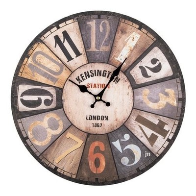 Lowell Wall Clock JUSTAMINUTE Kensington Station Multicolor