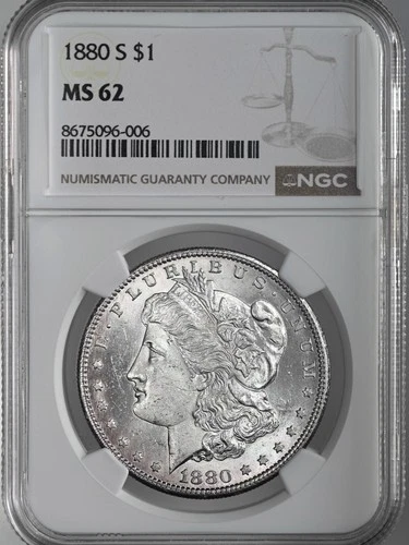 1880-S  $1  MORGAN SILVER DOLLAR  "SAN FRANCISCO MINT"  NGC MS62 #8675096-006