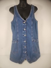 American Eagle Denim Pinafore Mini Dress XS Button Front 90s Y2K style