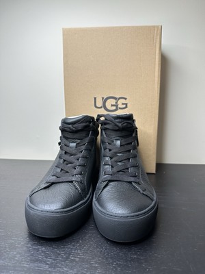 Ugg Women's Olli Black Leather High Top Trainers Fashion Sneakers