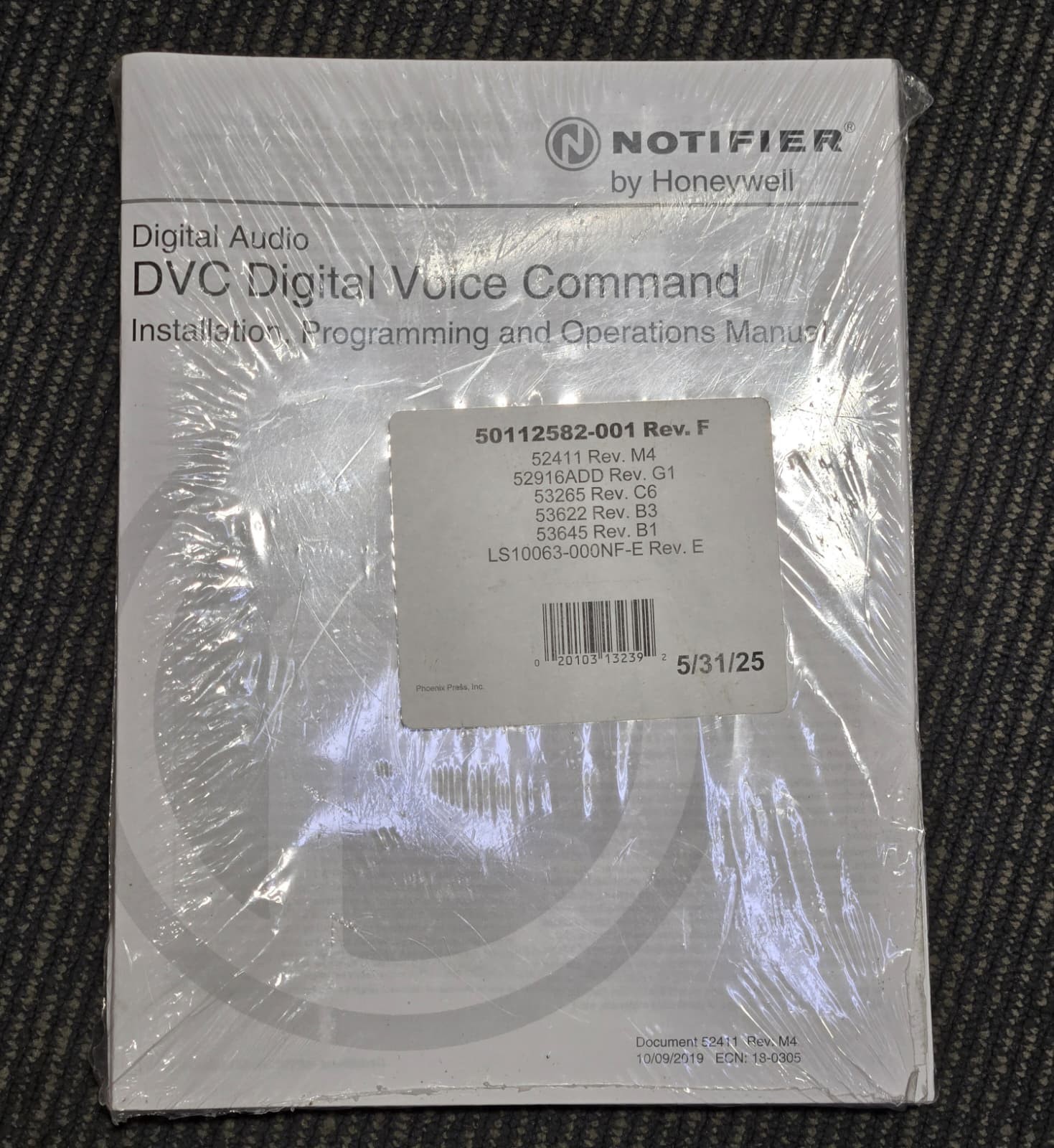Notifier Honeywell DVC Digital Voice Command Programming Manual Sealed Rev F