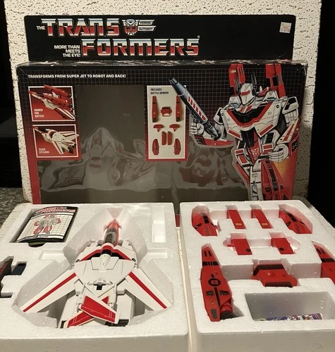Transformers G1 JETFIRE Complete W/REISSUE GUN CLIP 1985 Vintage Hasbro NICE!