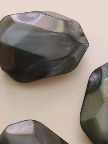 3 X Large Chunky Grey Acrylic Beads For Jewellery Making - Picture 3 of 4