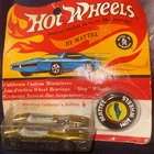 1969 Hot Wheels Redline Splittin’ Image Gold – Sealed w/ Button Mint– Hong Kong