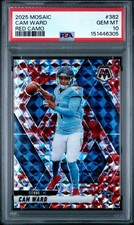 2025 Panini Mosaic Cam Ward RED CAMO PRIZM Rookie RC #382 PSA 10 Gem Mint TITANS
