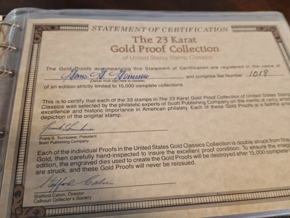 The 23 Karat Golf Proof Collection Of United States Stamp Book Is Full Of Stamps - Image 4 of 4