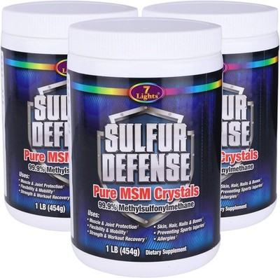 7 Lights Sulfur Defense Opti-MSM Powder 3lb Joints Skin Immune Vegan Non-GMO