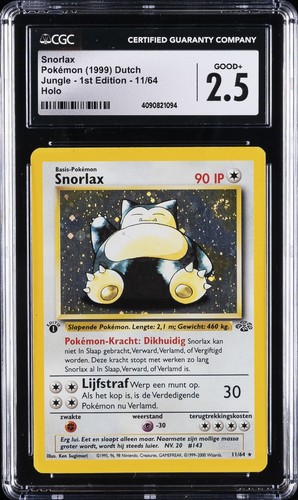 Snorlax (1st Edition) graded CGC 2.5 for sale on eBay