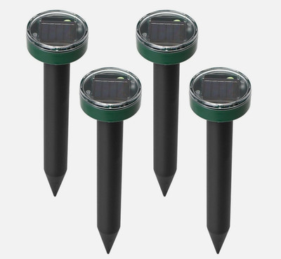 4pcs Solar Powered Ultrasonic Mole Repellent Waterproof Outdoor Rodent Deterrent