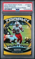 2024 PANINI PRIZM DP TROPHY HUNTING ROOKIE BRAELON ALLEN GOLD /10 PRIZMC PSA 9
