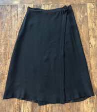 1940's vingate A-line wrap skirt rayon black S