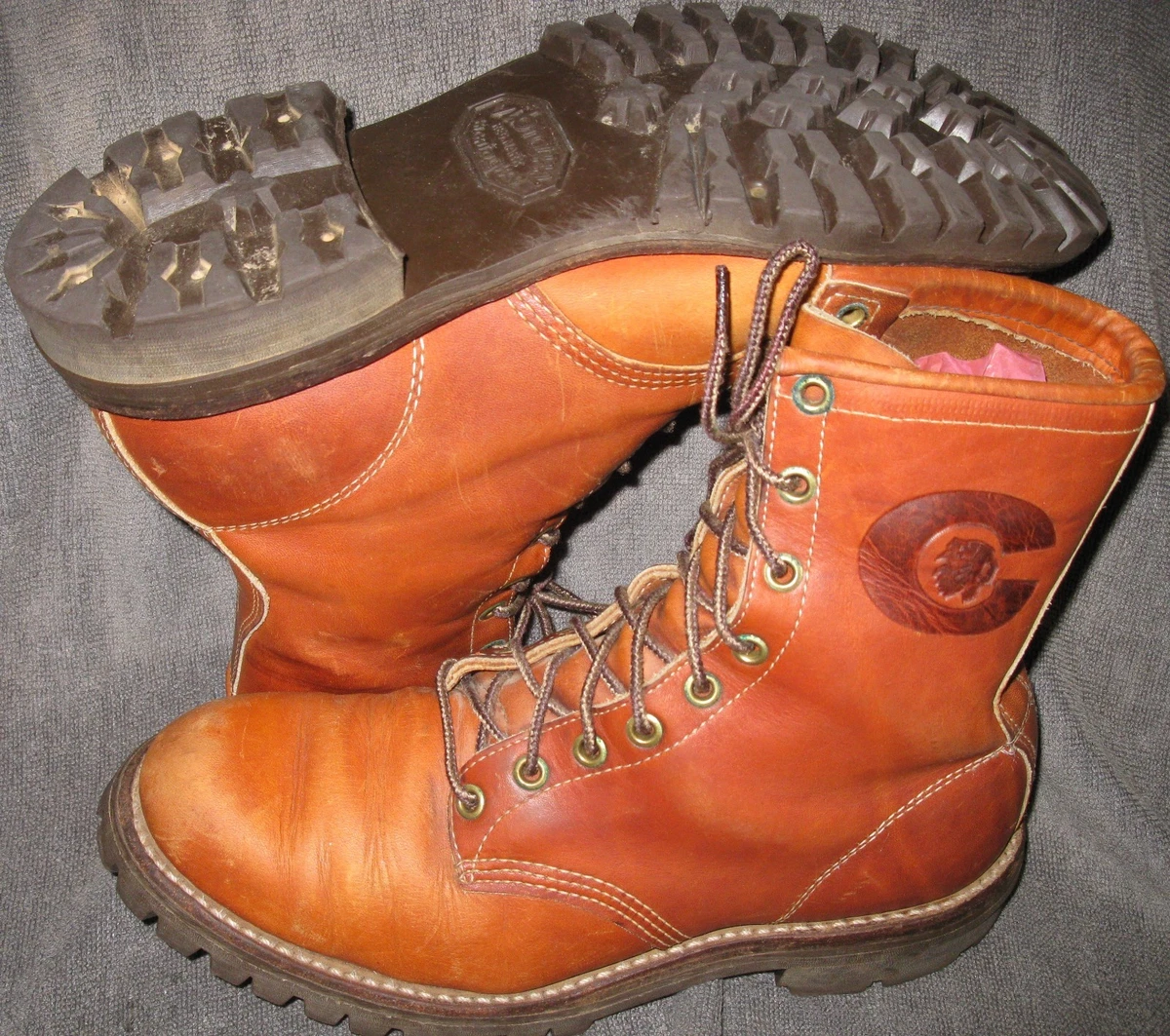 Vintage USA Original Chippewa Boots Distressed Brown Leather Moc Mens Size 8 D Vintage Original USA CHIPPEWA 7 main image 3