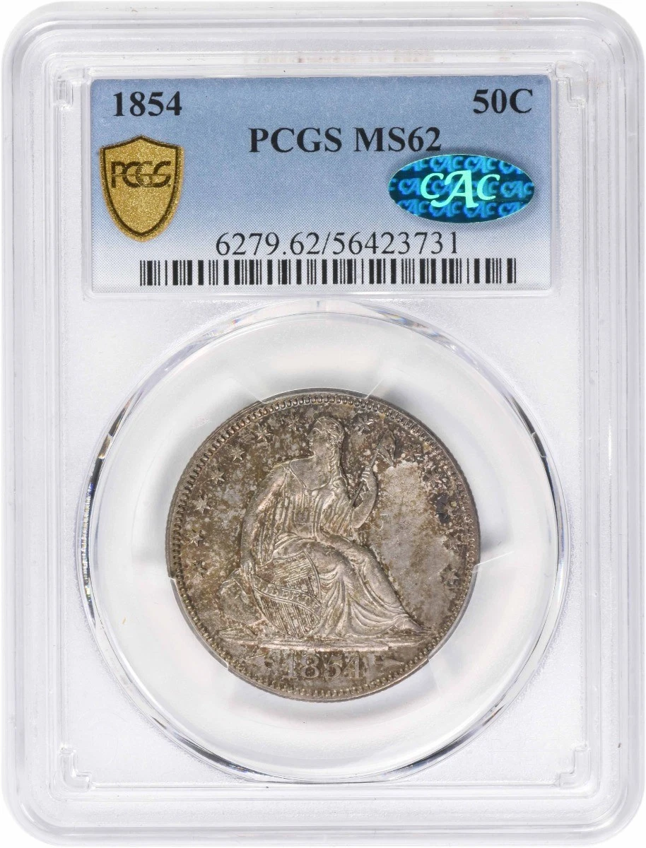 MS 62 Graded Seated Liberty US Half Dollars (1839-1891) for sale