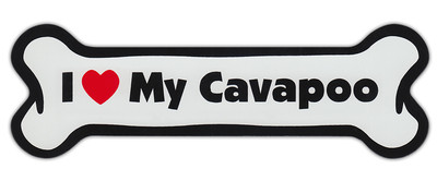 Dog Bone Shaped Car Magnets: I LOVE MY CAVAPOO (CAVALIER KING CHARLES POODLE)