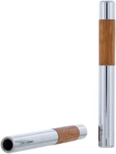 (2) Chrome Walnut Door Lock Knobs Cars Trucks Hot Rod Rat Classic # 8-32 Thread