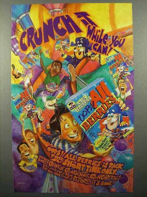 1998 Quaker Cap'n Crunch Oops All Berries Cereal Ad | eBay