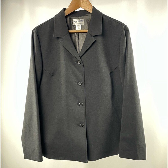 Pendleton Wool Blend Button Jacket in Black Size … - image 1