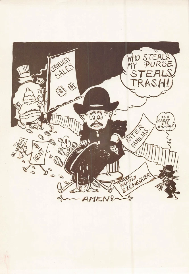 Qui Vole Mon Sac À Main Vole Des Déchets - Pater Familias - Dessin Politique - Photo 1/1