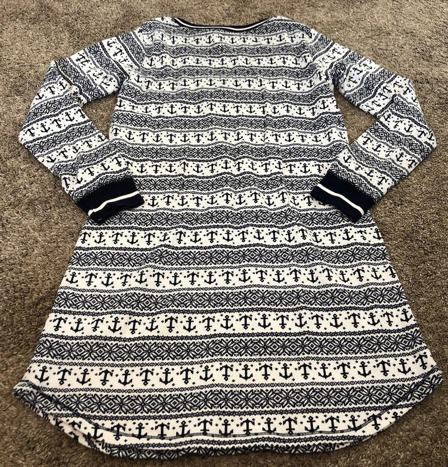 Camisa Tommy Hilfiger Para Mujer Talla Pequeña Dormir Noche Estampado Ancla Larga (D2) Foto 4 de 4