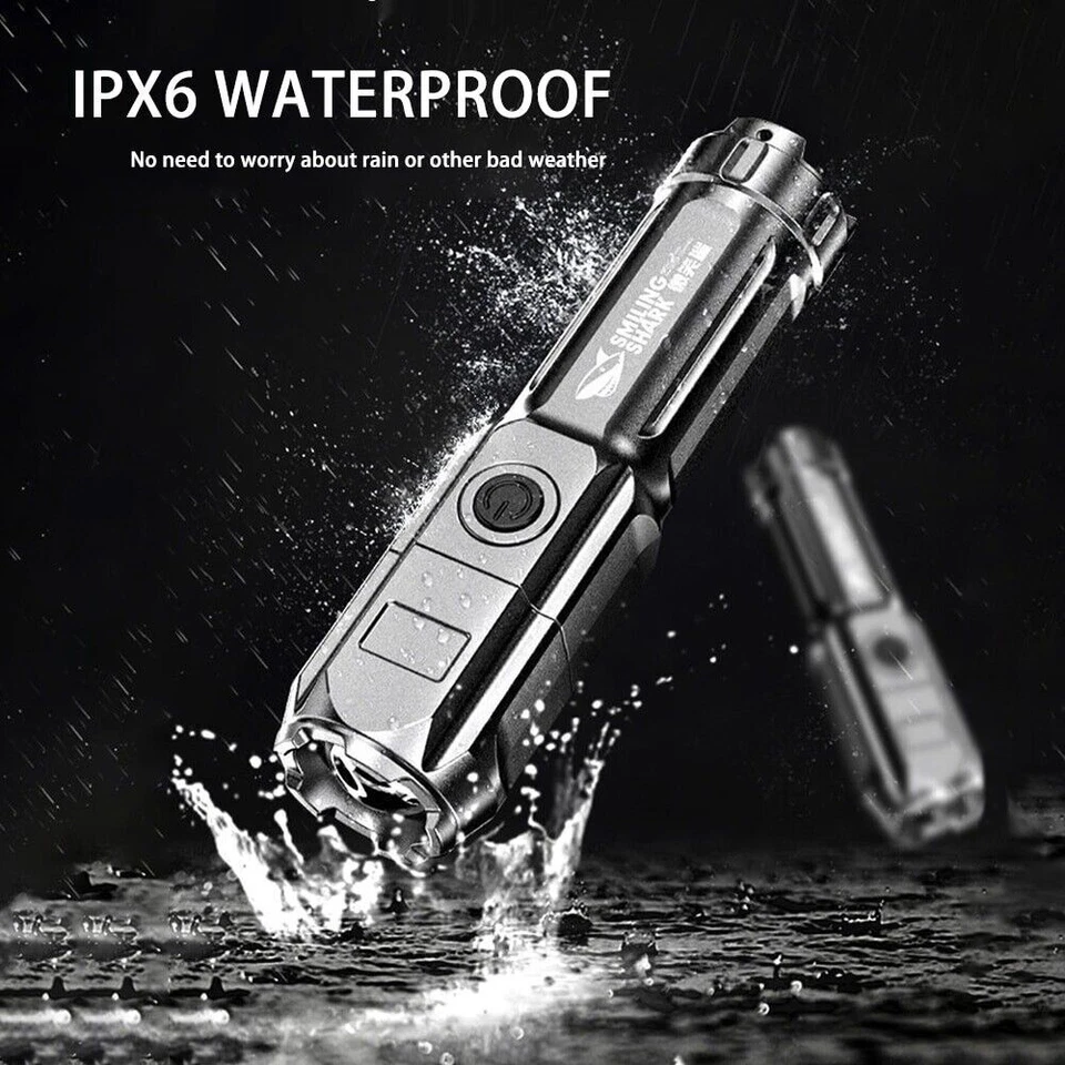 Rechargeable 990000LM LED Flashlight Tactical Police Super Bright Torch Zoomable - Image 4 of 4