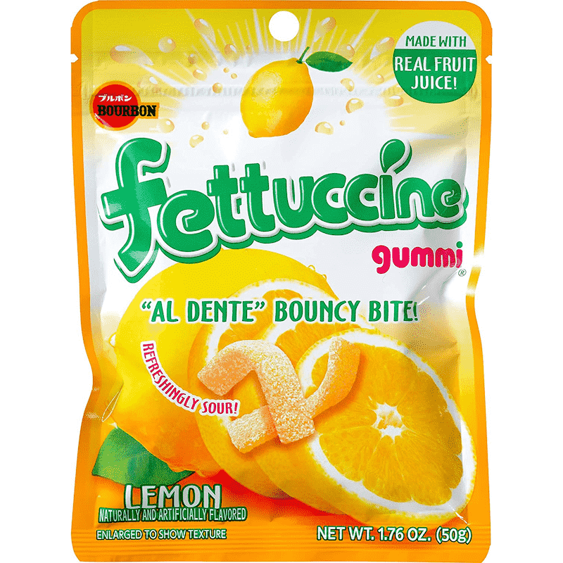 Bourbon Japan Fettuccine Gummy Candy Peach Grape Lemon Gummi 1.76