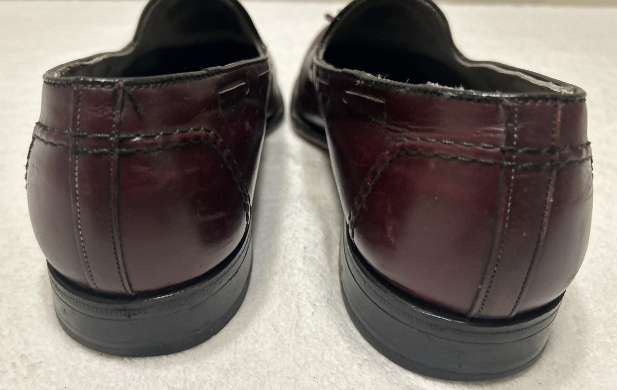 Footjoy Mens Tassel Dress Loafer Size 9 Burgundy FootJoy Classics Burgundy Leather Tassel Loafers Mens Size  main image 4