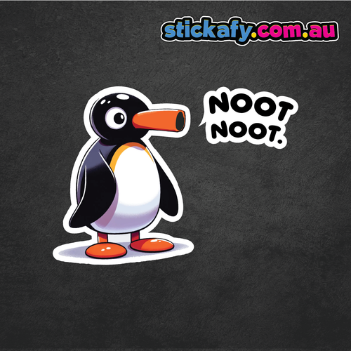 Pingu Noot Noot Sticker Funny Laptop Car Window Bumper Ute Decal 4wd 4x4 - Picture 2 of 4