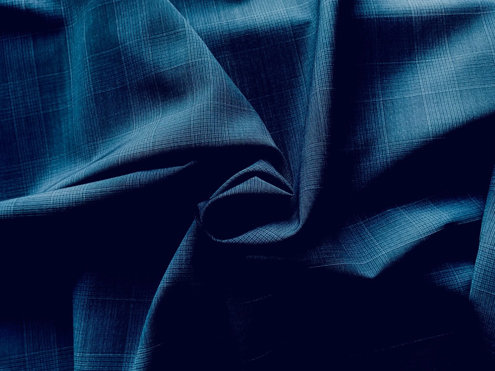 NAVY PURA LANA CHECK LUSSO SARTORIA MADE IN ITALY PER DIOR L 154cm x L0 50cm