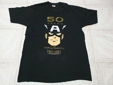 Rare Vintage Captain America Marvel Comics T Shirt 50 Years 1991 Size L