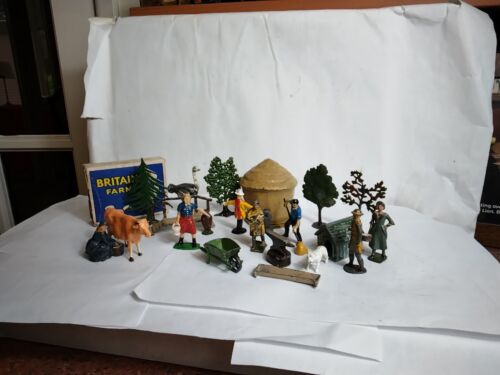 Vintage Britain's Lead Figures Jersey Cow Trees And Other Makers Owls Farm - Bild 1 von 9