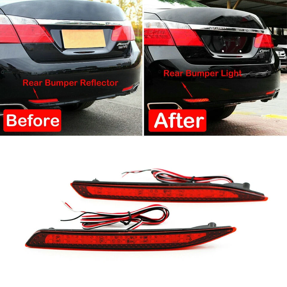Luz refletora de para-choque traseiro lâmpada de freio traseira neblina para Honda Accord 9º 2014 - 2016 - Imagem 4 de 4