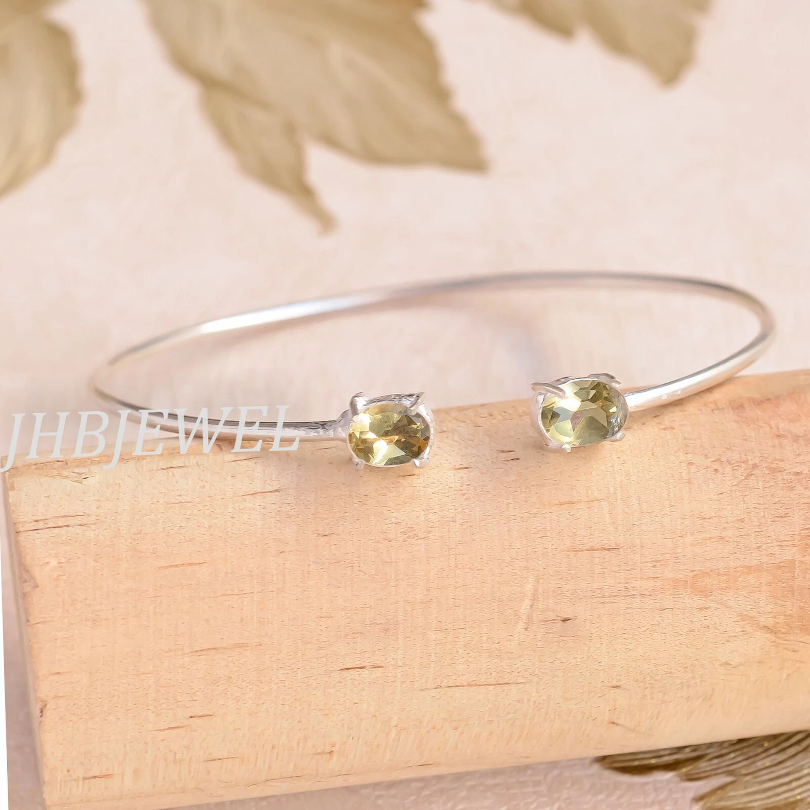 VALENTINO Bracciale semplice in argento sterling 925 multi gemma topazio citrino per sorella