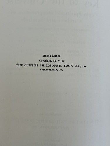 The Key to the Universe 1917 Harriette & F. Homer Curtiss Occult Rare 2nd Ed. - Picture 10 of 20