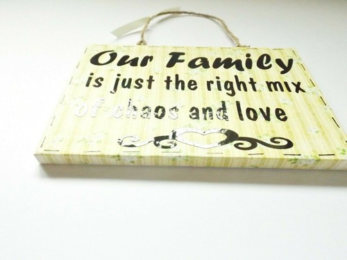 Our Family Chaos And Love Quote Sign Wall Plaque Home Decor Family Gift Idea - Picture 6 of 6