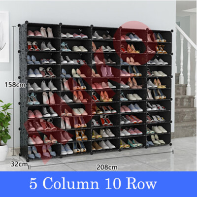 100 Pairs 10 Tier Cube DIY Shoe Cabinet Rack Storage Portable