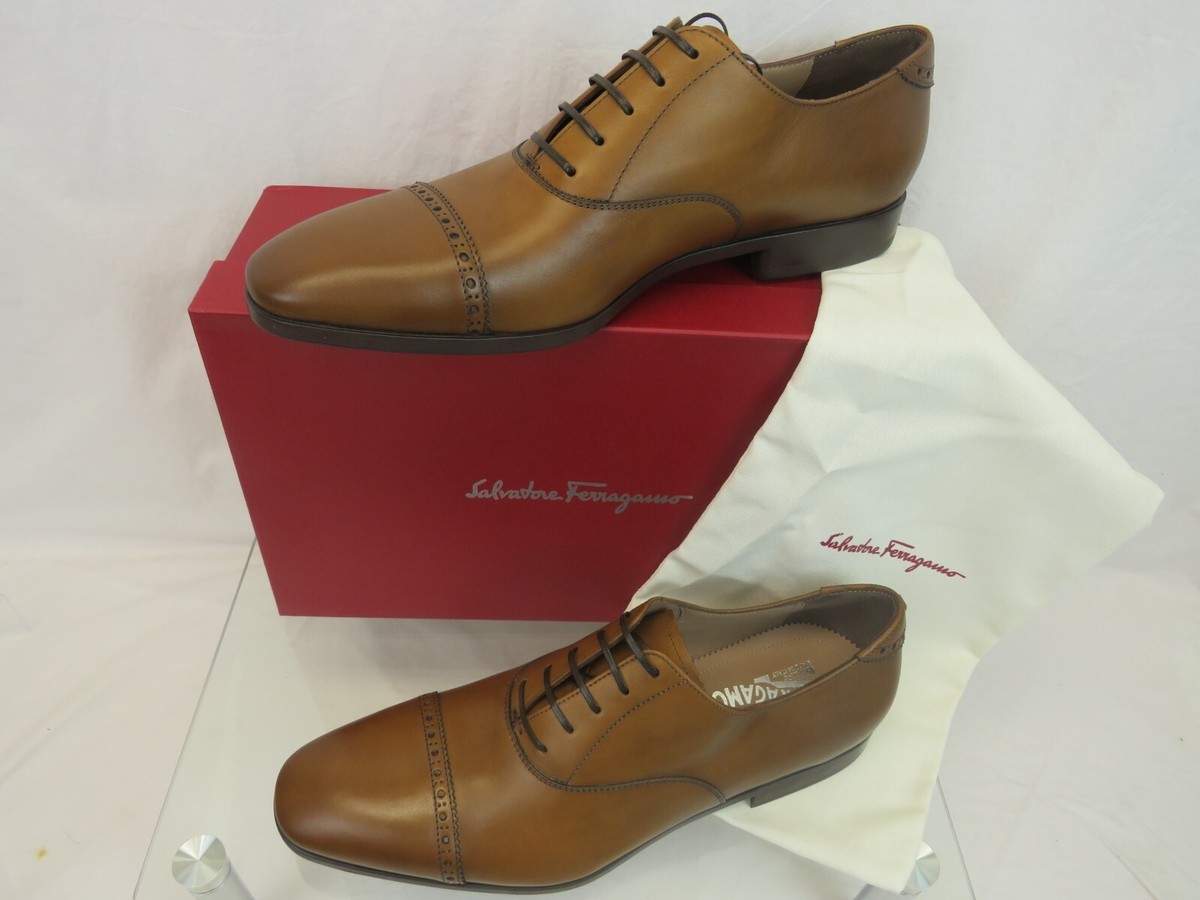 Salvatore Ferragamo FERRAGAMO BOSTON BROWN TAN AMBRE BROGUE  display picture 2