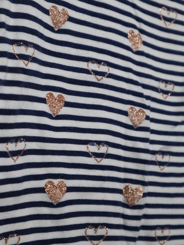 (7) FreeStyle Blue & White striped tank w Hearts - Picture 2 of 5