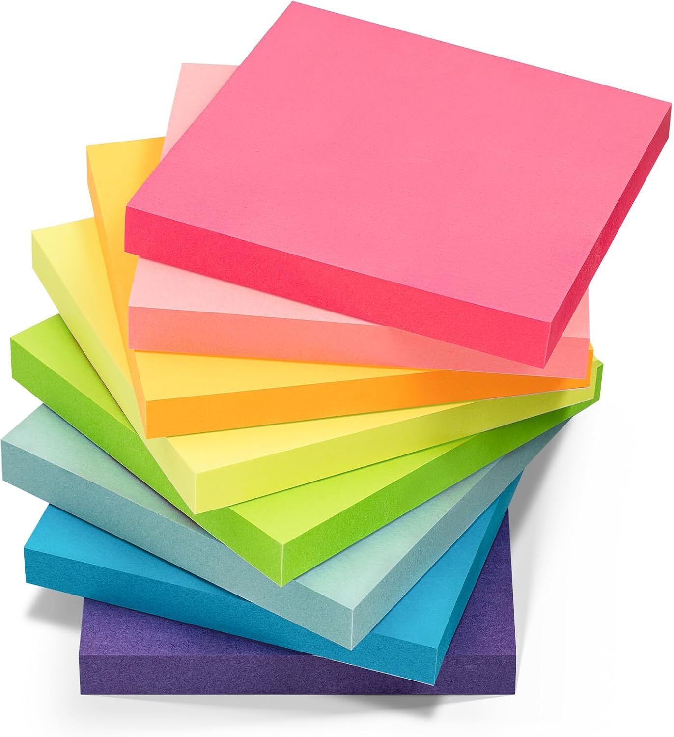 80 Colorful 3x3 Inch Sticky Notes 8 Pack Self-Stick Pads-image