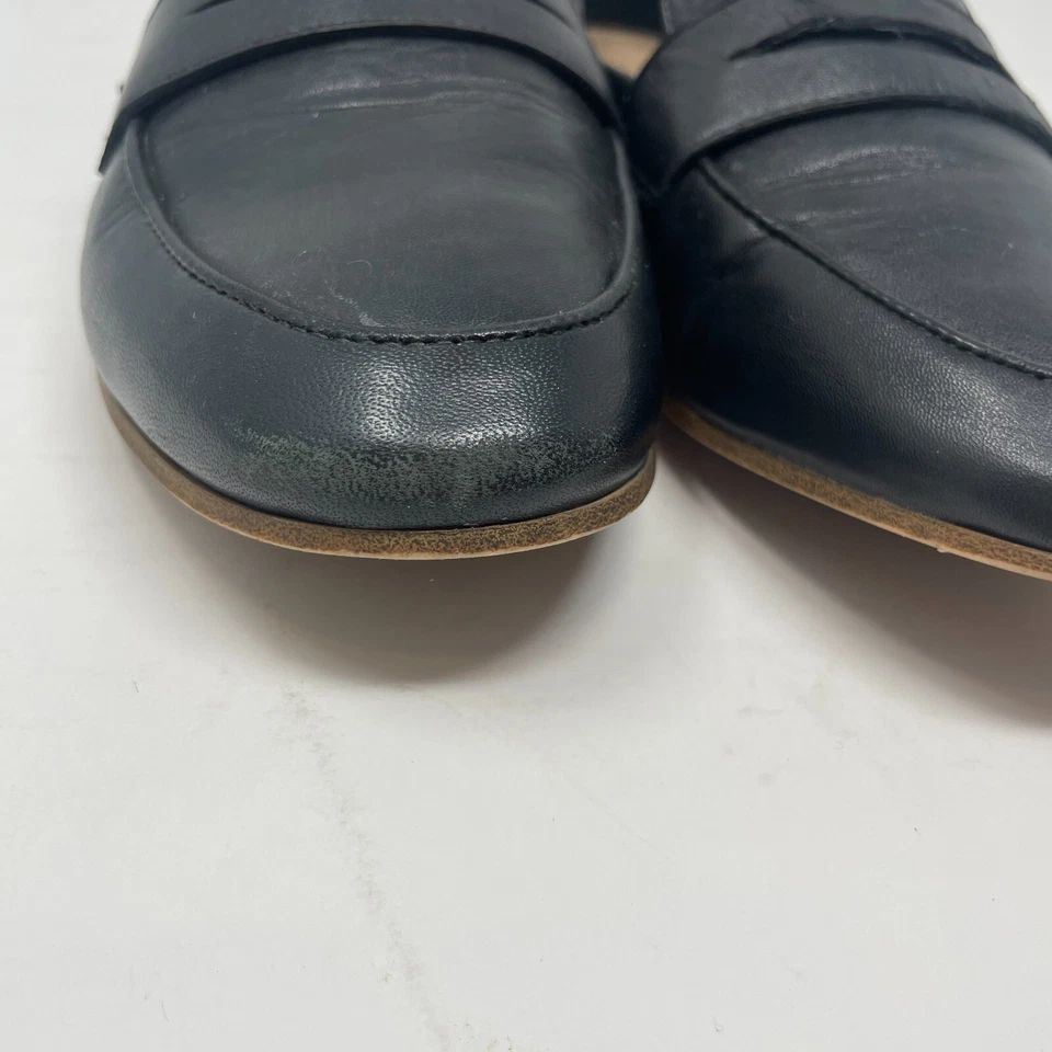 Zapatos planos mocasines Gap para mujer punta redonda de cuero negro talla 8 minimalistas Foto 3 de 4