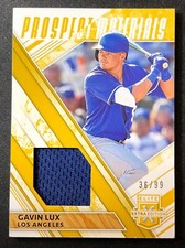 Gavin Lux 2019 Panini Elite Extra Edition Prospect Materials Gold Parallel 36/99