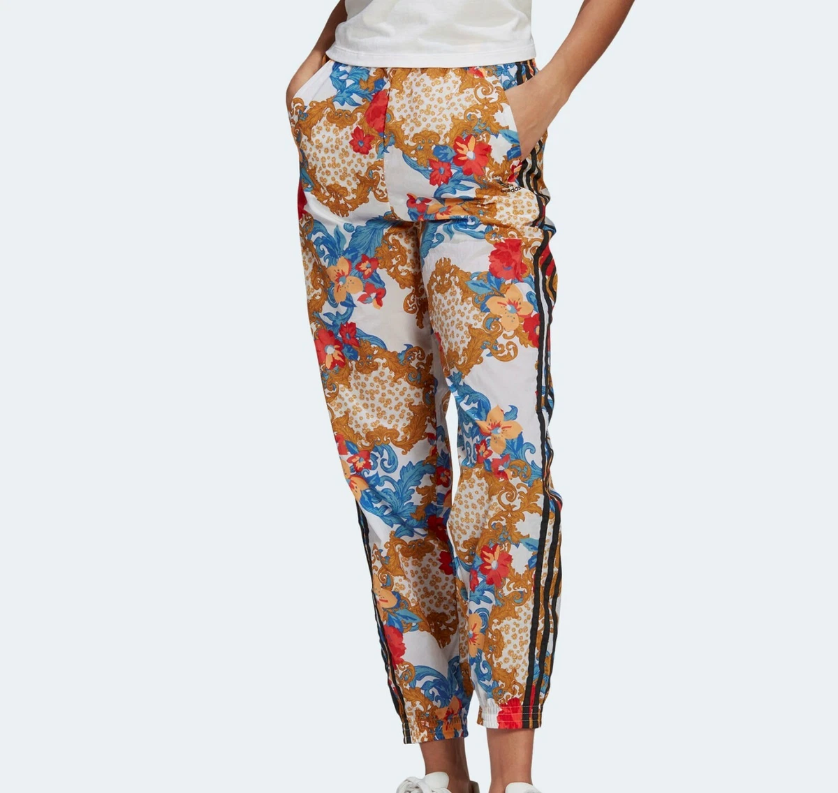 adidas track pants floral