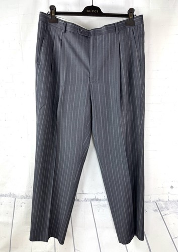 ANGELO ROSSI (44R) Mens Gray Stripe Jacket Pleat Front Pants Suit 38W - Picture 8 of 11
