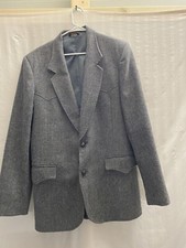Vintage Pioneer Wear Western Sport coat Jacket Grey Elbow Patches 44L Wool Blend