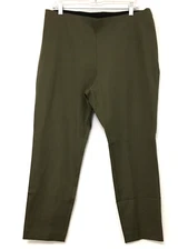 A New Day Women's Size 14 Olive Green High-Rise Ankle Pull-On Pants Side Zip