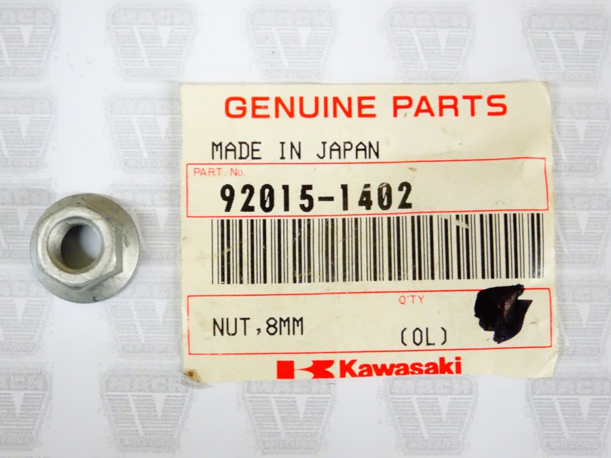 Kawasaki NOS NEW 92015-1402 Nut 8mm AN KL KX KAF KEF KLF KLX KRF