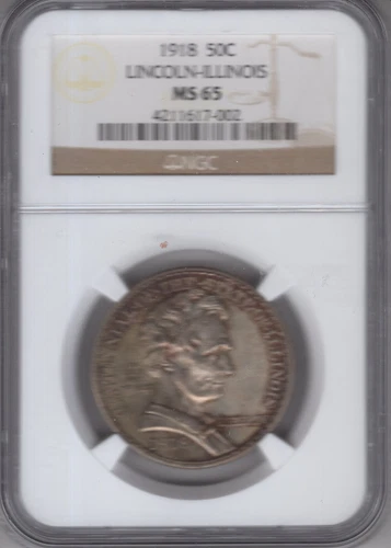 1918 LINCOLN-ILLINOIS COMMEMORATIVE HALF DOLLAR NGC CERTIFIED DEEP FROSTY LUSTER