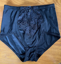Vintage Black Roses Full Brief Panties Size 8