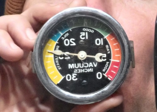 Vintage Stewart Warner Vacuum Gauge Curved Lens Color Dial Crescent Needle WORKS - Picture 24 of 24